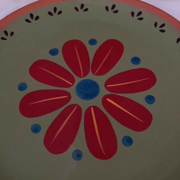 Baja Collection Round & Square Floral Plate Set (2) - Picture 3 of 12